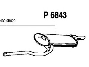 FENNO P6843 galinis duslintuvas 
 Išmetimo sistema -> Duslintuvas
17430-0B020