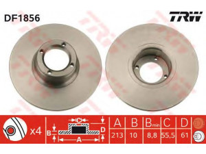TRW DF1856 stabdžių diskas 
 Dviratė transporto priemonės -> Stabdžių sistema -> Stabdžių diskai / priedai
21A2612, GBD90806, 39726321, 6039726321