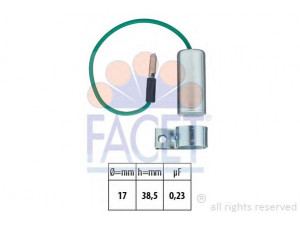 FACET 0.0334 kondensatorius, uždegimas 
 Kibirkšties / kaitinamasis uždegimas -> Degimo skirstytuvas/dalys
60748381, 700 299, 995 015 2, 79 015 948 11