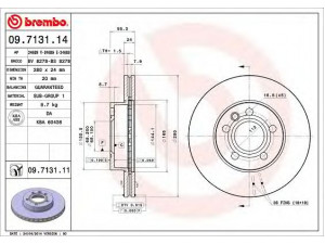 BREMBO 09.7131.14 stabdžių diskas 
 Stabdžių sistema -> Diskinis stabdys -> Stabdžių diskas
701615301F, 7D0615301A, 7D0615301C