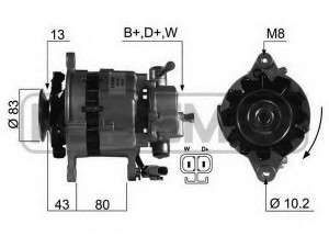 MESSMER 210455 kintamosios srovės generatorius 
 Elektros įranga -> Kint. sr. generatorius/dalys -> Kintamosios srovės generatorius
23100-69T05