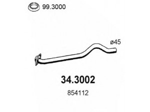 ASSO 34.3002 išleidimo kolektorius 
 Išmetimo sistema -> Išmetimo vamzdžiai
852059, 854067, 854112, 90215428