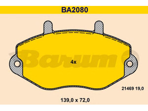 BARUM BA2080 stabdžių trinkelių rinkinys, diskinis stabdys 
 Techninės priežiūros dalys -> Papildomas remontas
1134159, 5028764, 6197739, 7018203