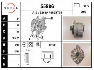 EAI 55886 kintamosios srovės generatorius 
 Elektros įranga -> Kint. sr. generatorius/dalys -> Kintamosios srovės generatorius