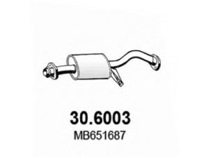 ASSO 30.6003 vidurinis duslintuvas 
 Išmetimo sistema -> Duslintuvas
MB651687