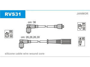 JANMOR RVS31 uždegimo laido komplektas 
 Kibirkšties / kaitinamasis uždegimas -> Uždegimo laidai/jungtys
GHT184, GHT189, GHT190, GHT192