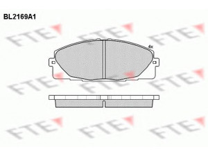 FTE BL2169A1 stabdžių trinkelių rinkinys, diskinis stabdys 
 Techninės priežiūros dalys -> Papildomas remontas
04465-26420, 04465-26421, V9118-A102