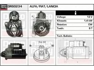 DELCO REMY DRS0234 starteris 
 Elektros įranga -> Starterio sistema -> Starteris
51782321, 51832954, 55195211