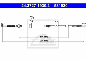 ATE 24.3727-1930.2 trosas, stovėjimo stabdys 
 Stabdžių sistema -> Valdymo svirtys/trosai
46430-05030, 46430-20680