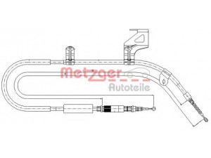 METZGER 10.7585 trosas, stovėjimo stabdys 
 Stabdžių sistema -> Valdymo svirtys/trosai
4B0 609 722L