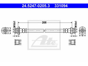 ATE 24.5247-0205.3 stabdžių žarnelė 
 Stabdžių sistema -> Stabdžių žarnelės
96407749