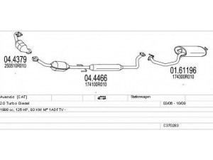 MTS C370283025088 išmetimo sistema 
 Išmetimo sistema -> Išmetimo sistema, visa