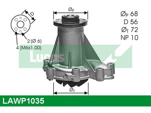 LUCAS ENGINE DRIVE LAWP1035 vandens siurblys 
 Aušinimo sistema -> Vandens siurblys/tarpiklis -> Vandens siurblys
6052000120, 6052000320, 6052000520
