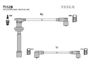 TESLA T352B uždegimo laido komplektas 
 Kibirkšties / kaitinamasis uždegimas -> Uždegimo laidai/jungtys
22450-0C827