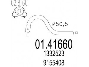 MTS 01.41660 išleidimo kolektorius 
 Išmetimo sistema -> Išmetimo vamzdžiai
1332523, 1357069, 9155408