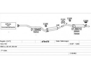 MTS C100482013199 išmetimo sistema 
 Išmetimo sistema -> Išmetimo sistema, visa