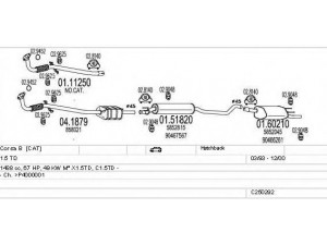 MTS C250292005427 išmetimo sistema 
 Išmetimo sistema -> Išmetimo sistema, visa