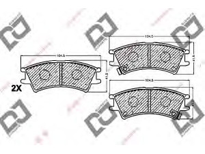 DJ PARTS BP1124 stabdžių trinkelių rinkinys, diskinis stabdys 
 Techninės priežiūros dalys -> Papildomas remontas
58101-02A00, 58101-05A10, 5810102A00