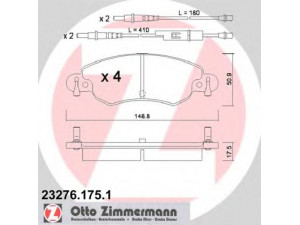 ZIMMERMANN 23276.175.1 stabdžių trinkelių rinkinys, diskinis stabdys 
 Techninės priežiūros dalys -> Papildomas remontas
425214, 425287
