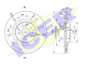 ICER 78BD3504-2 stabdžių diskas 
 Stabdžių sistema -> Diskinis stabdys -> Stabdžių diskas
163 421 0312