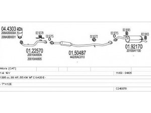 MTS C240076004549 išmetimo sistema 
 Išmetimo sistema -> Išmetimo sistema, visa