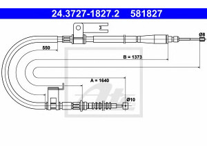 ATE 24.3727-1827.2 trosas, stovėjimo stabdys 
 Stabdžių sistema -> Valdymo svirtys/trosai
B25D-44-420B, B25D-44-420C