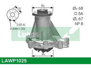 LUCAS ENGINE DRIVE LAWP1025 vandens siurblys 
 Aušinimo sistema -> Vandens siurblys/tarpiklis -> Vandens siurblys
6022000020, 6022000120, 6022000220