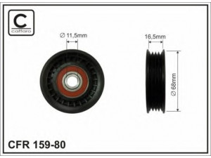 CAFFARO 159-80 kreipiantysis skriemulys, V formos rumbuotas diržas 
 Diržinė pavara -> V formos rumbuotas diržas/komplektas -> Laisvasis/kreipiamasis skriemulys
IP120, 88440-02020, 88440-17010