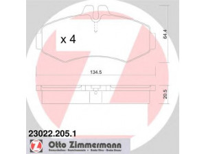 ZIMMERMANN 23022.205.1 stabdžių trinkelių rinkinys, diskinis stabdys 
 Techninės priežiūros dalys -> Papildomas remontas
000 421 4110, 003 420 0120, 003 420 5420