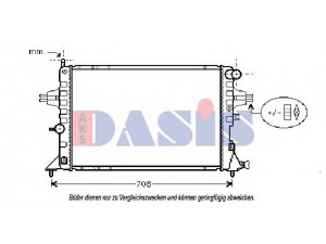 AKS DASIS 150046N radiatorius, variklio aušinimas 
 Aušinimo sistema -> Radiatorius/alyvos aušintuvas -> Radiatorius/dalys
1300208, 93277996