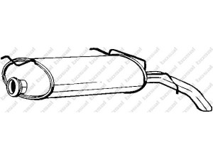 BOSAL 135-557 galinis duslintuvas 
 Išmetimo sistema -> Duslintuvas
9563.8426, 9602.1037, 9602.4950