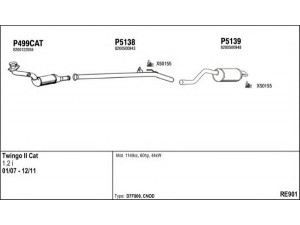 FENNO RE901 išmetimo sistema 
 Išmetimo sistema -> Išmetimo sistema, visa