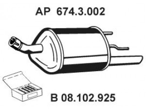 EBERSPÄCHER 674.3.002 galinis duslintuvas 
 Išmetimo sistema -> Duslintuvas
58 52 044