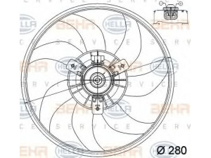 HELLA 8EW 351 039-761 ventiliatorius, radiatoriaus 
 Aušinimo sistema -> Oro aušinimas
13 41 351, 24 44 5189