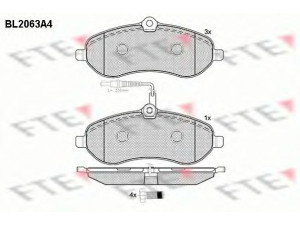 FTE BL2063A4 stabdžių trinkelių rinkinys, diskinis stabdys 
 Techninės priežiūros dalys -> Papildomas remontas
425364, 425366, 77364511, 77364512