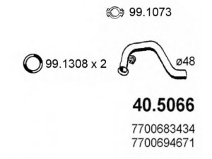 ASSO 40.5066 išleidimo kolektorius 
 Išmetimo sistema -> Išmetimo vamzdžiai
7700683434, 7700694671