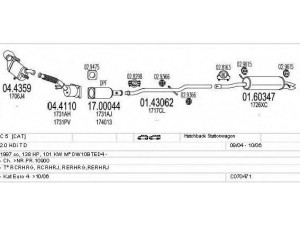 MTS C070471021365 išmetimo sistema 
 Išmetimo sistema -> Išmetimo sistema, visa