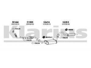 KLARIUS 500016U išmetimo sistema 
 Išmetimo sistema -> Išmetimo sistema, visa