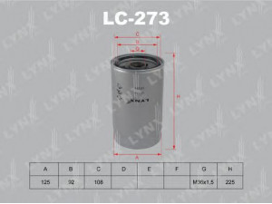 LYNXauto LC-273 alyvos filtras
18675-00080, ME074013, ME074235