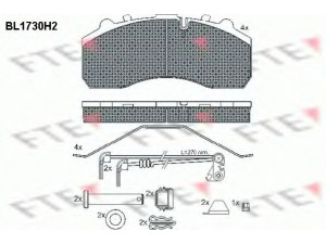 FTE BL1730H2 stabdžių trinkelių rinkinys, diskinis stabdys 
 Techninės priežiūros dalys -> Papildomas remontas
1 390 428, 1 521 979, 1 527 633