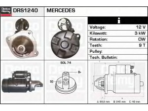 DELCO REMY DRS1240 starteris 
 Elektros įranga -> Starterio sistema -> Starteris
110525, 1701054, 01471650, 01471670