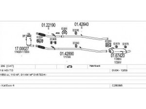 MTS C260096005997 išmetimo sistema 
 Išmetimo sistema -> Išmetimo sistema, visa
