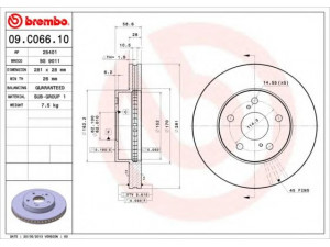BREMBO 09.C066.10 stabdžių diskas 
 Dviratė transporto priemonės -> Stabdžių sistema -> Stabdžių diskai / priedai
435120K041