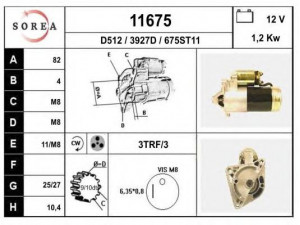 EAI 11675 starteris 
 Elektros įranga -> Starterio sistema -> Starteris
M1T74491, 7700260710, 7700300501