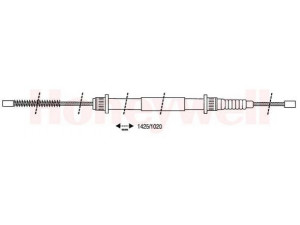 BENDIX 432920B trosas, stovėjimo stabdys 
 Stabdžių sistema -> Valdymo svirtys/trosai
7700732031