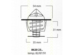 TRISCAN 8620 2387 termostatas, aušinimo skystis 
 Aušinimo sistema -> Termostatas/tarpiklis -> Thermostat
026 121 113, 030 121 113, 030 121 113 A