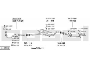 BOSAL 012.950.02 išmetimo sistema 
 Išmetimo sistema -> Išmetimo sistema, visa