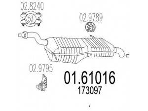 MTS 01.61016 galinis duslintuvas 
 Išmetimo sistema -> Duslintuvas
173097