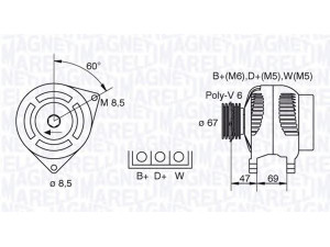 MAGNETI MARELLI 063321347010 kintamosios srovės generatorius
1072455, 65GB10300LA, F2NN10B376AA