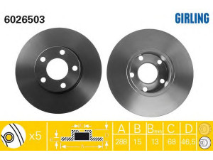 GIRLING 6026503 stabdžių diskas 
 Dviratė transporto priemonės -> Stabdžių sistema -> Stabdžių diskai / priedai
4A0615301B, 4A0615301BROH, 4AO615301B
